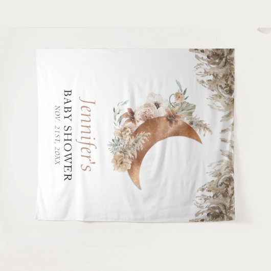 Boho Terracotta Babydusche Wandteppich (Vorderseite (Horizontal))