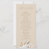 Boho Terracotta Beige Dried Floral Wedding Program (Rückseite)