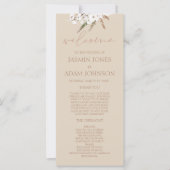 Boho Terracotta Beige Dried Floral Wedding Program (Vorderseite)