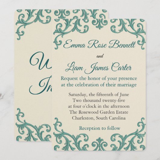 Boho Terracotta Beige Feathers Einladung (Vorne/Hinten)