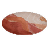 Boho Terracotta Berge, abstraktes Poster. Schneidebrett (Ecke)