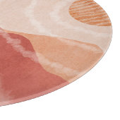 Boho Terracotta Berge, abstraktes Poster. Schneidebrett (Ecke)