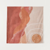 Boho Terracotta Berge, abstraktes Poster. Wandteppich (Vorderseite (Horizontal))