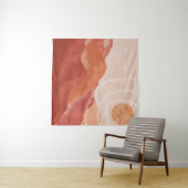 Boho Terracotta Berge, abstraktes Poster. Wandteppich (Beispiel (Horizontal))