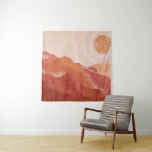 Boho Terracotta Berge, abstraktes Poster. Wandteppich (Beispiel)