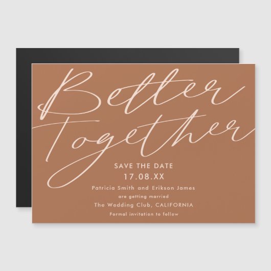 Boho terracotta besser Save the Date Magnetkarte (Vorne/Hinten)
