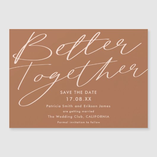 Boho terracotta besser Save the Date Magnetkarte (Vorderseite)