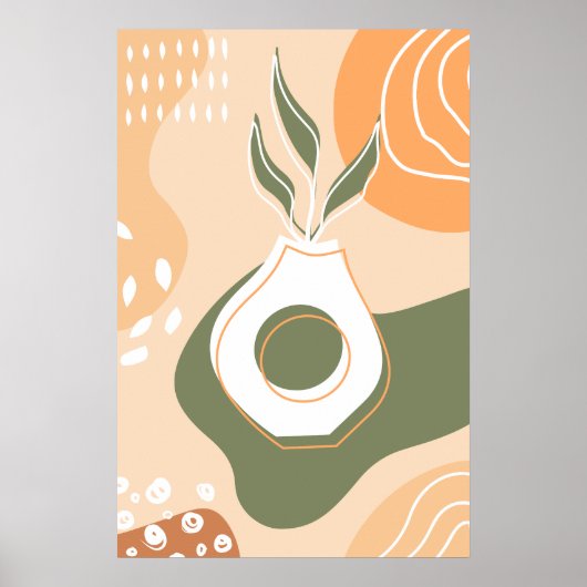 Boho Terracotta Bio Formen Vase Posters Poster (Vorne)