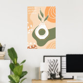 Boho Terracotta Bio Formen Vase Posters Poster (Heimbüro)