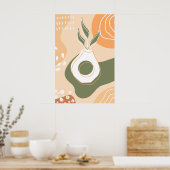 Boho Terracotta Bio Formen Vase Posters Poster (Küche)