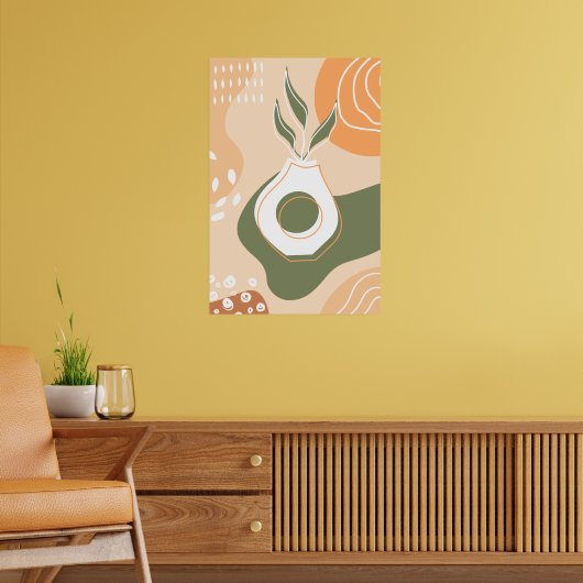 Boho Terracotta Bio Formen Vase Posters Poster (Wohnzimmer 2)