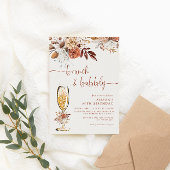 Boho Terracotta Birthday Brunch und Bubbly Einladung