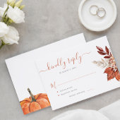 Boho terracotta blättrige Hochzeit RSVP Karte