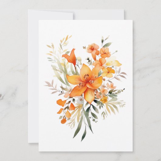 Boho Terracotta Bloral Bridal Dusche Einladung (Rückseite)