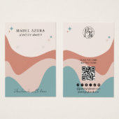 Boho terracotta Blue Jewelry Maker Qr Logo Ohrring (Vorne & Hinten)