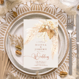 Boho Terracotta Blume und Pampas Grass I Einladung