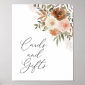 Boho Terracotta Blumenkarten und Geschenke Zeichen Poster (Vorne)