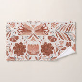 Boho Terracotta Blumenmuster Badetuch Set (Handtuch)