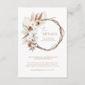 Boho Terracotta Blumenstrauß Hochzeitsdetails Begleitkarte (Vorderseite)