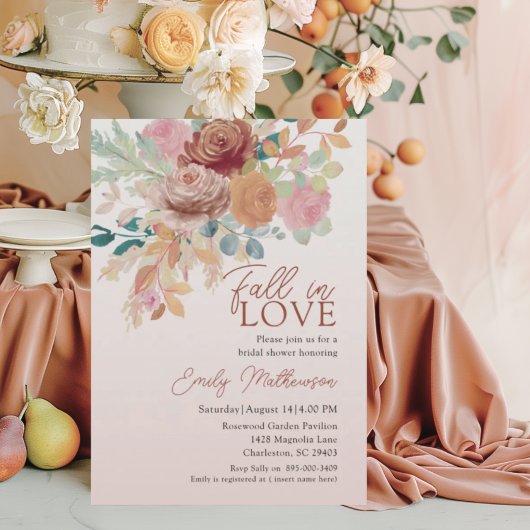 Boho Terracotta & Blush Floral Bridal Shower Einladung