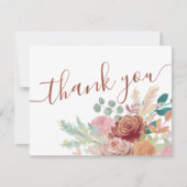 Boho Terracotta & Blush Thank You Bridal Shower  Dankeskarte (Vorderseite)