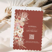 Boho Terracotta & Blush Wasserfarben Hochzeit mit Einladung