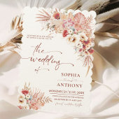 Boho Terracotta & Blush Wasserfarben Hochzeit mit Einladung