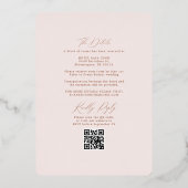 Boho Terracotta Blush Wedding Arch & UAWG QR Code Folieneinladung (Rückseite)