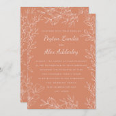 Boho Terracotta Blush Wedding Einladung (Vorne/Hinten)