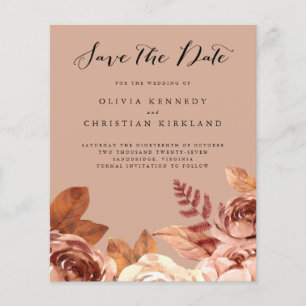 Boho Terracotta Botanical Save the Date