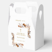 Boho Terracotta Botanische Blumentaufe Geschenkschachtel (Geöffnet)