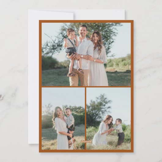 Boho Terracotta Bow Frohe Weihnachten 4 Foto Famil (Rückseite)