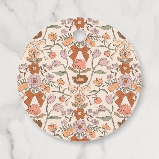 Boho Terracotta Bow Gastgeschenk Hochzeit Geschenkanhänger (Rückseite)