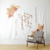 Boho Terracotta Brautparty Hintergrund Wandteppich (Beispiel (Horizontal))