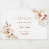 Boho Terracotta Brautparty Mini Parco Tassino Schaumweinetikett (Einzelnes Label)