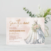 Boho Terracotta Brautparty Save the Date Einladung (Stehend Vorderseite)