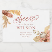 Boho Terracotta Brautparty Schaumweinetikett (Einzelnes Label)