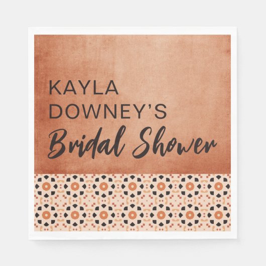 Boho Terracotta Brautparty Serviette (Vorderseite)