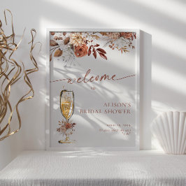 Boho Terracotta Brautparty Willkommen Poster