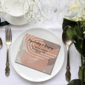 Boho Terracotta Brown Abstrakt QR Code Minimalisti All In One Einladung