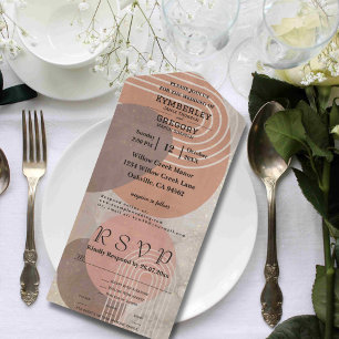 Boho Terracotta Brown Abstrakte Minimalistische We All In One Einladung