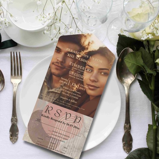 Boho Terracotta Brown Abstrakte Minimalistische We All In One Einladung