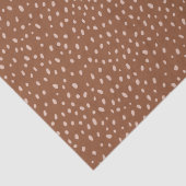 Boho Terracotta Brown & Beige Dots Babydusche Seidenpapier (Detail)