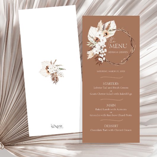 Boho Terracotta Brown Driving Floral Wreath Weddin