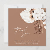 Boho Terracotta Brown Floral Wedding Vielen Dank (Vorderseite)