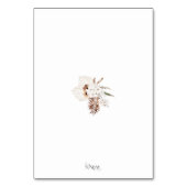 Boho Terracotta Brown Pampas Grass Floral Wedding Tischnummer (Rückseite)
