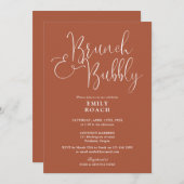 Boho Terracotta Brunch und Brautparty Einladung (Vorne/Hinten)