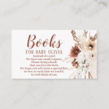 Boho Terracotta Bücher für Babyverpackungskarte