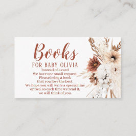 Boho Terracotta Bücher für Babyverpackungskarte Begleitkarte