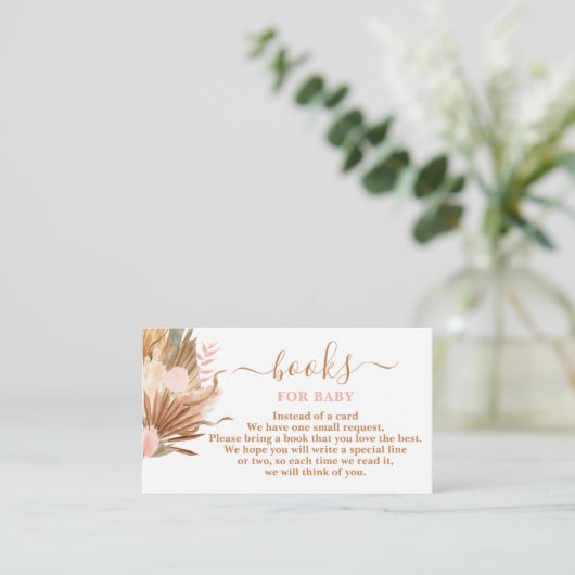 Boho Terracotta Bücher für Kinderkarte Begleitkarte (Stehend Vorderseite)